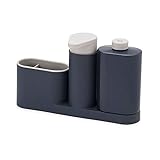 Joseph Joseph 85091 SinkBase Caddy Set with Soap Pump and Detergent Bottle, Gray