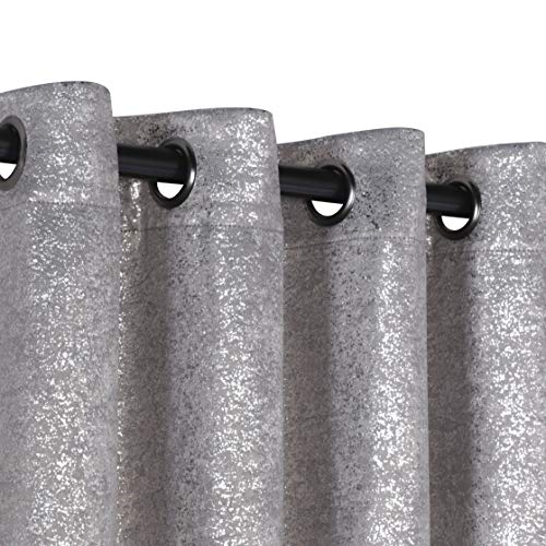 Book Cover GoodGram 2 Pack Sparkle Chic Thermal Blackout Curtain Panels - Assorted Colors (Grey)
