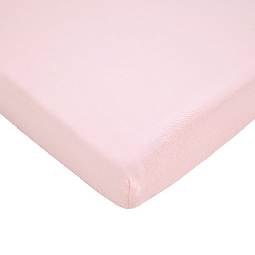 Book Cover TL Care 100% Natural Cotton Value Jersey Knit Fitted Portable/Mini-Crib Sheet, Pink, Soft Breathable, for Girls, 24