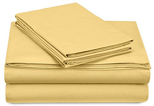 Book Cover Amazon Brand â€“ Pinzon 300 Thread Count Percale Cotton Sheet Set - Twin XL, Straw