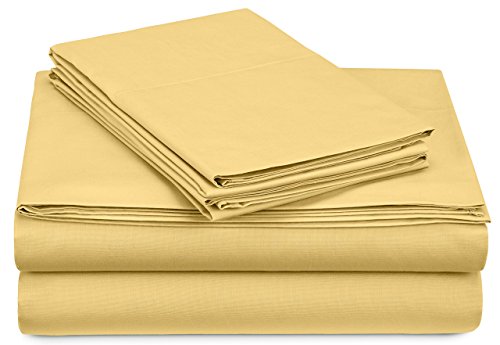 Amazon Brand â€“ Pinzon 300 Thread Count Percale Cotton Sheet Set - Twin XL, Straw