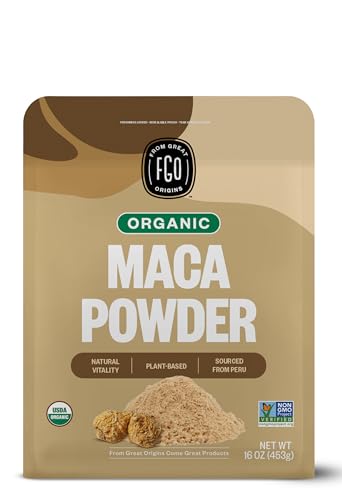 Feel Good Organics Organic Maca Powder (Raw) - 16Oz Resealable Bag (1Lb) - 100% Raw From Peru