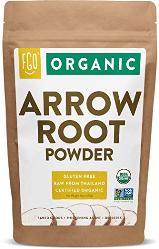 Book Cover Organic Arrowroot Powder (Flour) | 16oz Resealable Kraft Bag (1lb) | 100% Raw From Thailand | by FGO