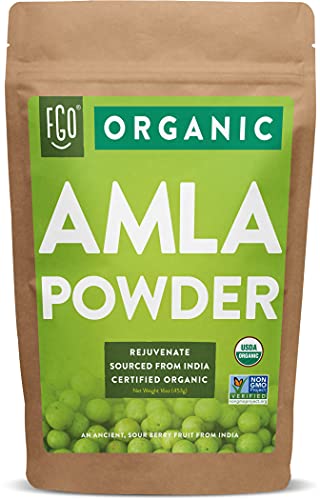 Book Cover Organic Amla Powder (Amalaki) | 16oz Resealable Kraft Bag (1lb) | 100% Raw From India | by FGO