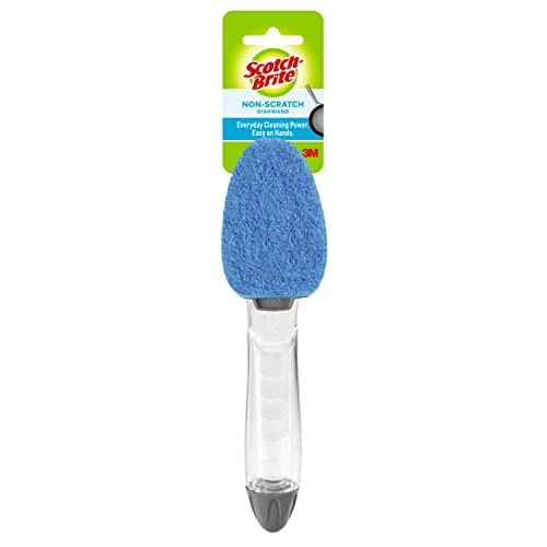 Book Cover Scotch-Brite Non-Scratch Dishwand, Scrubber for Cleaning Kitchen, Bathroom, and Household, Non-Scratch Dish Scrubber Safe for Non-Stick Cookware, 1 Dishwand