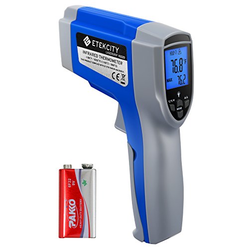 Etekcity Infrared Thermometer 1022D (Not for Human) Dual Laser Temperature Gun Non-contact-58â„‰~1022â„‰ (-50â„ƒ ~ 550â„ƒ) with Adjustable Emissivity & Max Measure, Standard Size, Blue & Gray