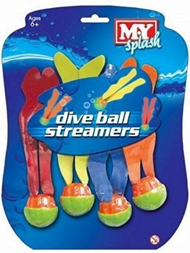 My Splash Lot de 4 balles avec serpentins pour jeux aquatiques