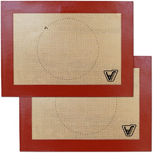 Silicone Baking Mat for Toaster Oven - Set of 2 mats (Size 7 7/8" x 10 13/16") - Non Stick Silicon Liners for Sheets, Trays & Pans - Pizza/Hot Dog/Sandwich/Cookie Making - Professional Grade