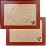 Velesco Silicone Baking Mat for Toaster Oven - Set of 2 mats (Size 7 7/8" x 10 13/16") - Non Stick Silicon Liners for Sheets, Trays & Pans - Pizza/Hot Dog/Sandwich/Cookie Making - Professional Grade