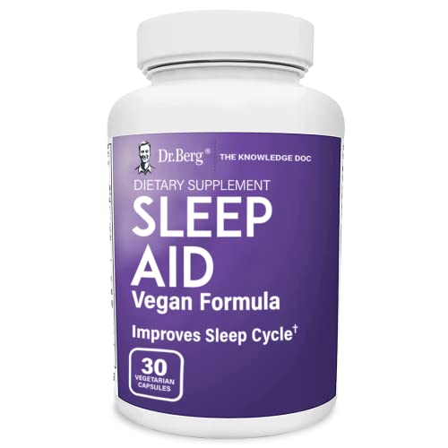 Book Cover Dr. Berg Sleep Aid Vegan Formula â€“ All-Natural Support for Normal Sleep Cycles to Fight Fatigue & Aid Stress â€“ Best Non-Habit-Forming Supplements (1 Pack)