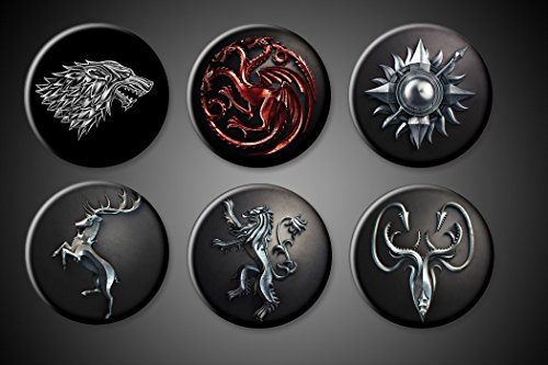 Book Cover GAME of THRONES magnets - TV series House symbols Targaryen, Stark, Lanister Baratheon Grayjoy Martell,