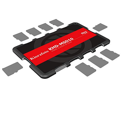 Kiorafoto KHD-MSD10 Slim Credit Card Size Durable Lightweight Portable Micro SD Memory Card Case Storage Holder Protector for 10 MSD Micro SD Cards