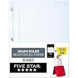Five Star Filler Paper, Graph Ruled, Reinforced, Loose-Leaf, 11 x 8 1/2" Sheet Size, 100 Sheets/Pack (17012)