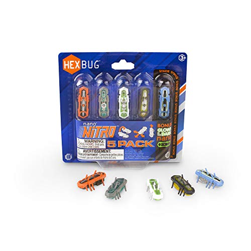 Book Cover HEXBUG nano Nitro 5 Pack - Sensory Vibration Toys for Kids and Cats - Tiny HEX BUG Childrenâ€™s Toy Technology with Batteries Included - Multicolor