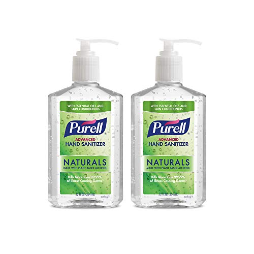 Book Cover PURELL Advanced Hand Sanitizer Naturals with Plant Based Alcohol, Citrus scent, 12 fl oz Pump Bottle (Pack of 2) - 9629-06-EC