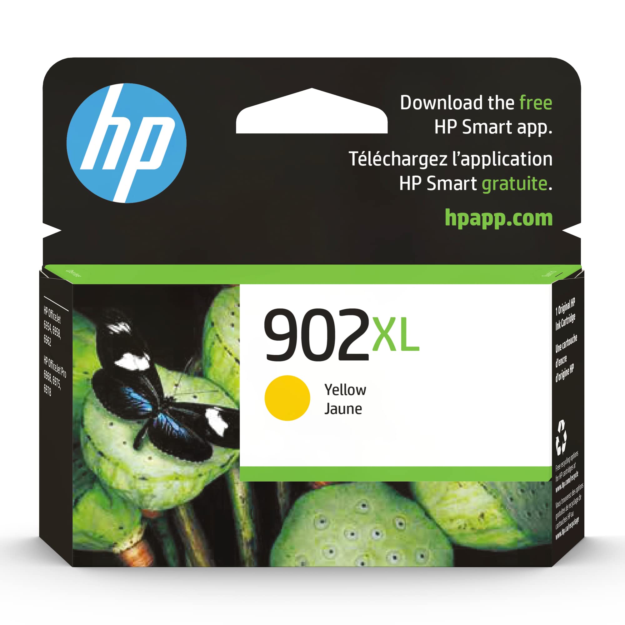Book Cover HP 902XL Yellow High-yield Ink Cartridge | Works with HP OfficeJet 6950, 6960 Series, HP OfficeJet Pro 6960, 6970 Series | Eligible for Instant Ink | T6M10AN