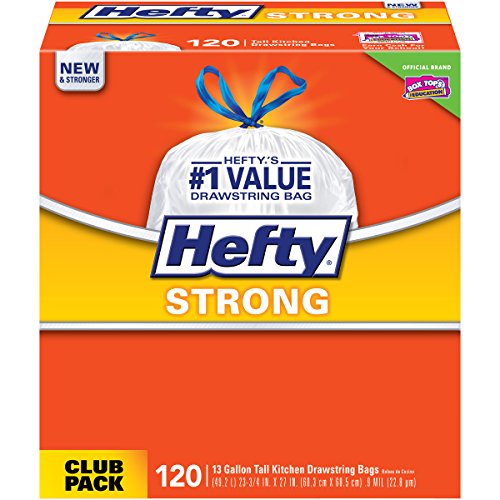 Book Cover Hefty Strong Tall Kitchen Trash Bags - 13 Gallon, 120 Count