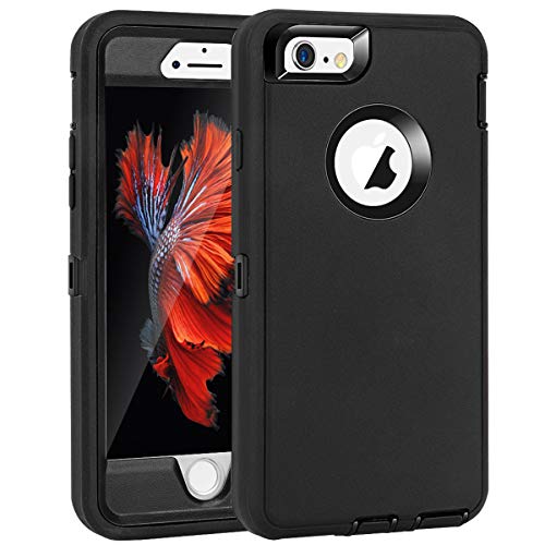 iPhone 6 Plus/6S Plus Case, Maxcury Heavy Duty Shockproof Series Case for iPhone 6 Plus /6S Plus (5.5") with Built-in Screen Protector Compatible with All US Carriers (Black)