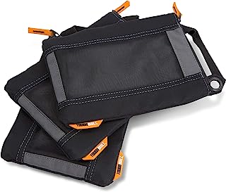 Toughbuilt Fastener Bag - Heavy Duty Mesh Window, Hanging Grommets - 3 Pack