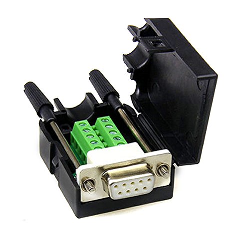DB9 D-SUB RS232 Adapter 9 Pin Signals Terminal Breakout Plastic Cover 2 Row (Female with Screw)