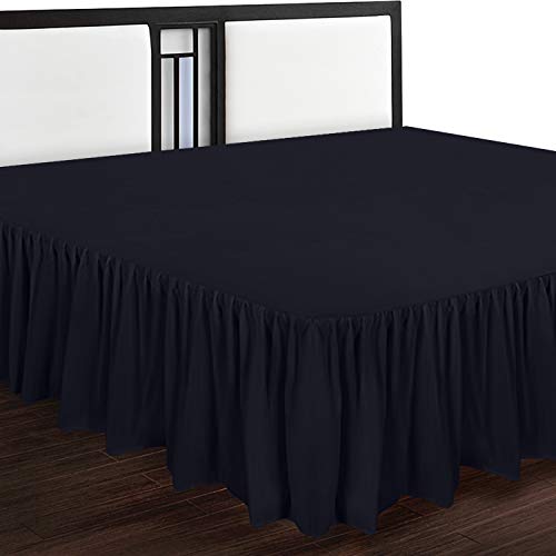 Book Cover Utopia Bedding Bed Ruffle - Easy Fit with 16 Inch Tailored Drop - Hotel Quality, Shrinkage and Fade Resistant (Queen, Black)
