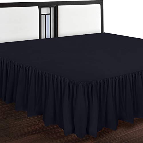 Utopia Bedding Bed Ruffle - Easy Fit with 16 Inch Tailored Drop - Hotel Quality, Shrinkage and Fade Resistant (Queen, Black)