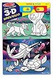 Melissa & Doug Easy-to-See 3-D Marker Coloring Puzzles - Safari and Ocean (24 pcs each)