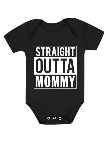TeeStars Straight Outta Mommy Infant Gift for New Mom Funny Cute Unisex Baby Bodysuit - Black -