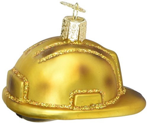 Old World Christmas Ornaments: Construction Helmet Glass Blown Ornaments for Christmas Tree (32226)
