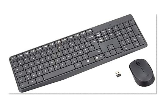 Logitech Wireless Combo MK235 Ensemble Clavier AZERTY + Souris - Récepteur USB Compact Gris foncé