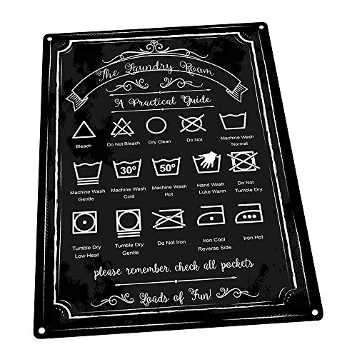 Laundry Guide Metal Sign, Home Decor, Modern Decor, Laundry Room Decoration