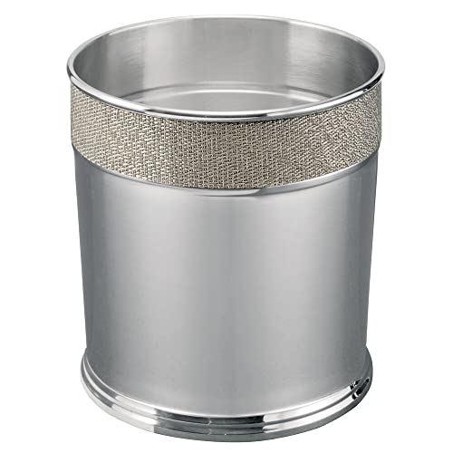 mDesign Stainless Steel Wastebasket Trash Can - Metallico