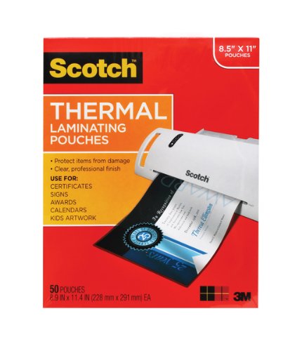 Book Cover Scotch Thermal Laminating Pouches, 8.9 x 11.4 Inch, 50 Count (TP3854-50-MP)