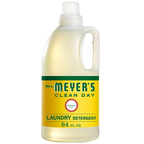 Book Cover Mrs. Meyer's Clean Day Liquid Laundry Detergent, Cruelty Free and Biodegradable Formula Infused with Essential Oils, Honeysuckle Scent, 64 oz (64 Loads)