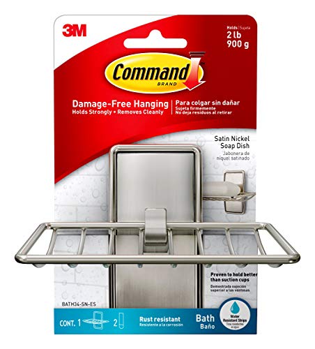 Book Cover Command BATH34-SN-ES BATH34 Soap Dish, Satin Nickel, 1