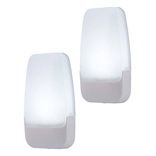 Book Cover GE Soft LED Night Light, 2 Pack, Dusk to Dawn, 3000K, UL-Listed, Ideal for Kitchen, Home Office, Bedroom, Nursery, Bathroom, 30966, Bright White, 2