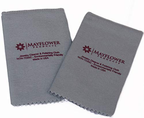 Pro Size Polishing Cloth Set of 2 Large Jewelry Cleaning Cloths| 100% Cotton| Made in USA for Gold Silver and Platinum Jewelry Coins Watches and Silverware| Tarnish Remover| Keep Jewelry Shining