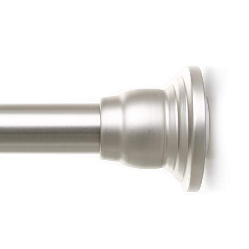 BINO Tension Shower Curtain Rod Heavy Duty Alloy Steel | Brushed Nickel Finish | Adjustable from 42" to 72" | Perfect for Bathroom, Room Divider & Long Rack Accessories