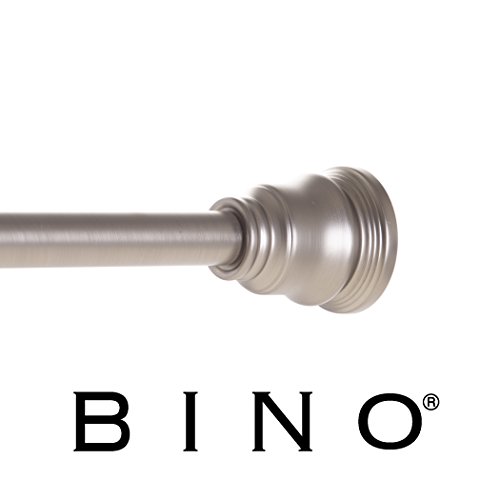 BINO Tension Shower Curtain Rod - Brushed Nickel - 42" to 72" - Adjustable Bathroom Curtain Rod Shower Rod Tension Rod Pole Tension Shower Rod