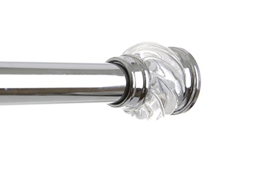 BINO 'Warwick' Chrome and Acrylic Tension Shower Curtain Rod - 42"to 72"- Adjustable Bathroom Shower Rod Tension Pole