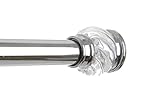 BINO 'Warwick' Chrome and Acrylic Tension Shower Curtain Rod - 42"to 72"- Adjustable Bathroom Shower Rod Tension Pole