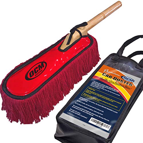 Book Cover OCM Brand Premium Extra Large Car Duster with Durable Solid Wood Handle Includes Storage Cover - Professional Detailers Top Choice