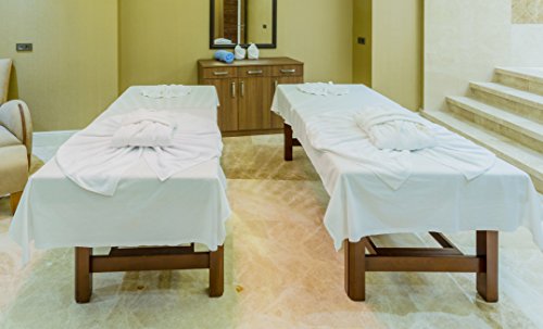 Massage Table Flat Draw Sheet (1-Piece) Small - 54x72 Inch 130TC, Breathable, Durable Cotton Blend, Massage Centers, Spas, Nursing Homes, Medical Facilities and Chiropractors by Atlas