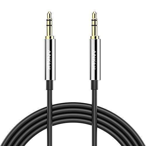 Anker 3.5mm Premium Auxiliary Audio Cable (8ft / 2.4m) AUX Cable for Headphones, iPods, iPhones, iPads, Home/Car Stereos and More (Black)