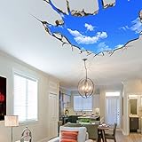 U-Shark 3D Self-Adhesive Removable Break Through The Wall Vinyl Wall Stickers/Murals Art Decals Decorator (Blue Sky(27.6" X 35.4"/ 70cm90cm))