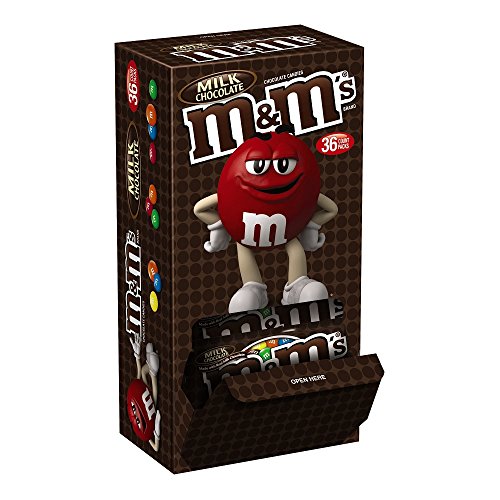M&M'S Milk Chocolate Candy Singles Size 1.69-Ounce Pouch 36-Count Box