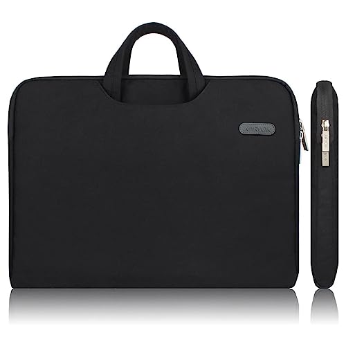 Arvok 11 11.6 12 Inch Water-Resistant Canvas Fabric Laptop Sleeve with Handle&Zipper Pocket/Notebook Computer Case/Ultrabook Carrying Bag for HP/Dell/Lenovo/A sus/Acer/Samsung, Black