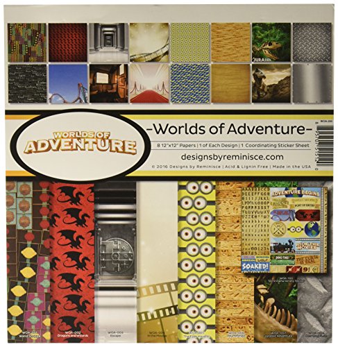 Reminisce Worlds of Adventure Collection Kit, Multicolor, 12" by 12", (WOA-200)