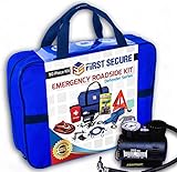 Car Emergency Kit with Air Compressor, Jumper Cables, First Aid, Tow Strap, Tire Gauge, Headlamp – Roadside Safety Kit for Women, Men, Teens