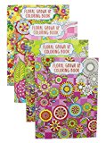 Adult Coloring Books Set of 4 (23 Pages Each) - Floral Grown Up Meditative